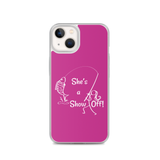 She's a Show Off, iPhone Pink Case, X/XS, XR and 13 & 14 Series_ White-Design