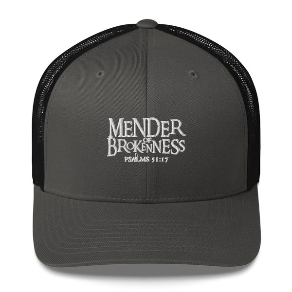 Mender - Embroidered Unisex Adjustable Retro Trucker Hat  | Yupoong 6606 - White Text