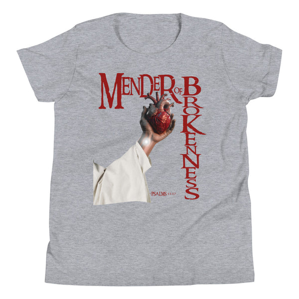 Mender of Brokenness Unisex Youth T-Shirt - Red Text