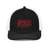 Mender of Brokenness - Embroidered Unisex Adjustable Snapback Trucker Hat - Red Text
