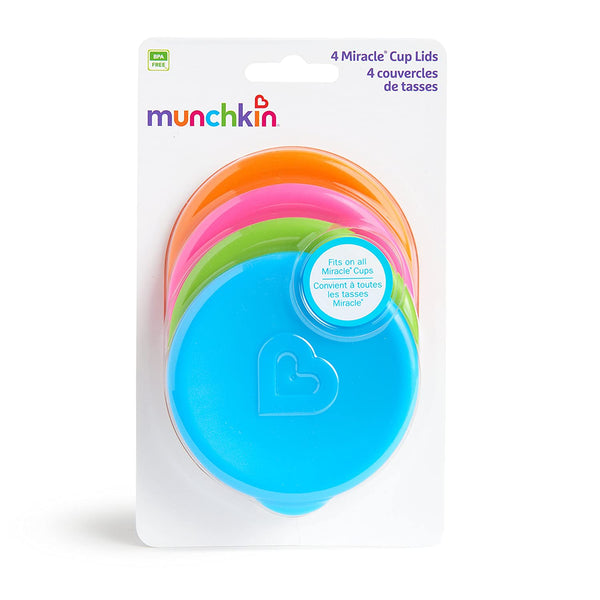 Munchkin Miracle 360 Cup Lids, 4 Count, Colors May Vary