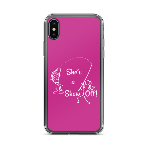 She's a Show Off, iPhone Pink Case, X/XS, XS Max, XR_White-Design