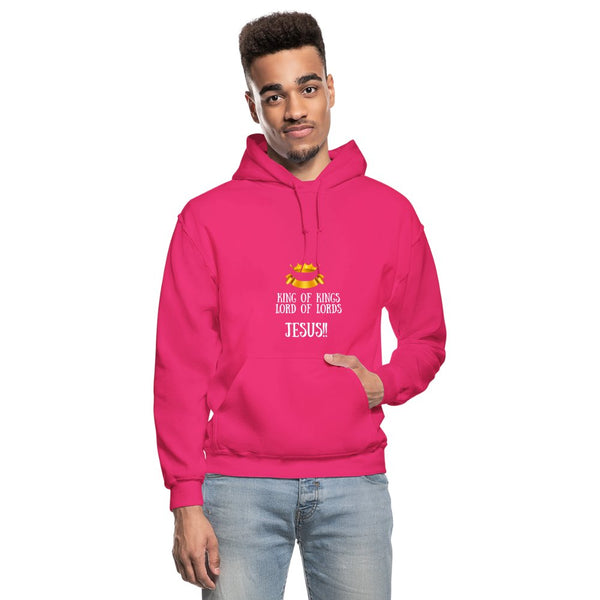 King of Kings, Unisex Gildan Heavy Blend Adult Hoodie - fuchsia