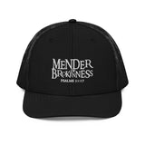 Mender of Brokenness - Embroidered Unisex Adjustable Snapback Trucker Hat - White Text