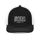 Mender of Brokenness - Embroidered Unisex Adjustable Snapback Trucker Hat - White Text