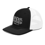 Mender of Brokenness - Embroidered Unisex Adjustable Snapback Trucker Hat - White Text