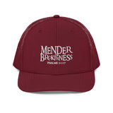 Mender of Brokenness - Embroidered Unisex Adjustable Snapback Trucker Hat - White Text