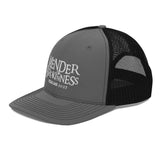 Mender of Brokenness - Embroidered Unisex Adjustable Snapback Trucker Hat - White Text