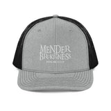 Mender of Brokenness - Embroidered Unisex Adjustable Snapback Trucker Hat - White Text