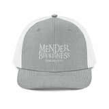 Mender of Brokenness - Embroidered Unisex Adjustable Snapback Trucker Hat - White Text