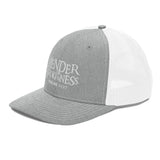 Mender of Brokenness - Embroidered Unisex Adjustable Snapback Trucker Hat - White Text