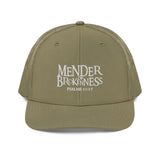 Mender of Brokenness - Embroidered Unisex Adjustable Snapback Trucker Hat - White Text