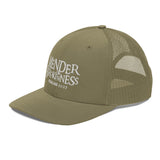 Mender of Brokenness - Embroidered Unisex Adjustable Snapback Trucker Hat - White Text