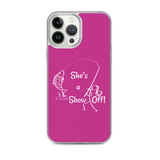 She's a Show Off, iPhone Pink Case, X/XS, XR and 13 & 14 Series_ White-Design