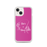 She's a Show Off, iPhone Pink Case, X/XS, XR and 13 & 14 Series_ White-Design