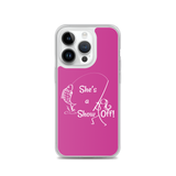 She's a Show Off, iPhone Pink Case, X/XS, XR and 13 & 14 Series_ White-Design