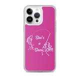 She's a Show Off, iPhone Pink Case, X/XS, XR and 13 & 14 Series_ White-Design