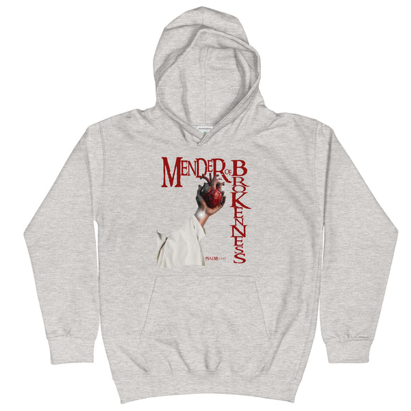 Mender of Brokenness Unisex  Youth Hoodie - Red Text