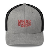 Mender - Embroidered Unisex Adjustable Retro Trucker Hat  | Yupoong 6606 - Red Text