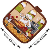 5 Piece Chef Lightweight Decorative Kitchen Décor Set Includes 2 Towels,2 Potholders and 1 Oven Mitt (Chef)