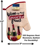 Kitchen Decor - Potholders (5 Pc) Wine is My Favorite Fruit Home Decorations - Kitchen Towels - Oven Mitt - Kitchen Linen Set