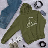 My World, Unisex Hooded Sweatshirt-White Text