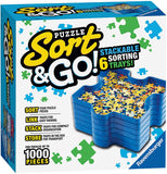 Sort and Go Jigsaw Puzzle Accessory - Sturdy and Easy to Use Plastic Puzzle Shaped Sorting Trays for Puzzles Up to 1000 Pieces