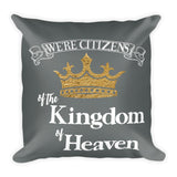We're Citizens, Basic Decorative Pillow-White Text