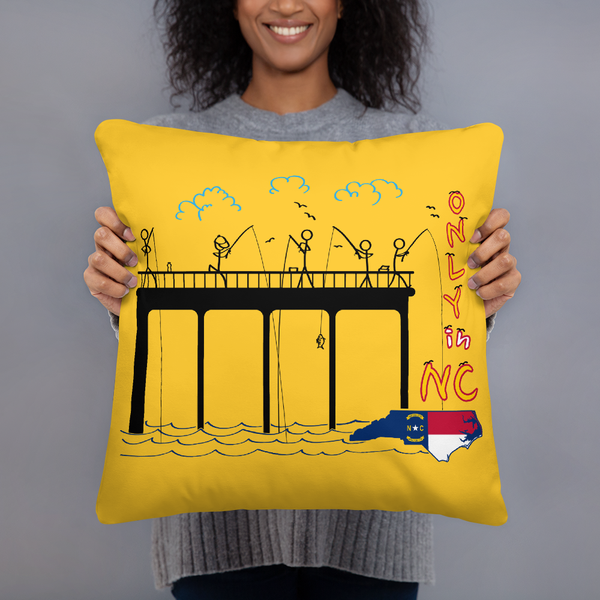 Only in NC, Basic Decorative Pillow-Yellow