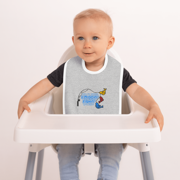 Pack My Diapers, Embroidered Baby Bib-Boy