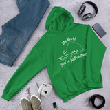 My World, Unisex Hooded Sweatshirt-White Text