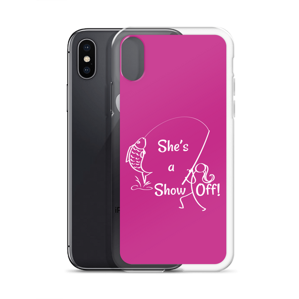 She's a Show Off, iPhone Pink Case, X/XS, XS Max, XR_White-Design