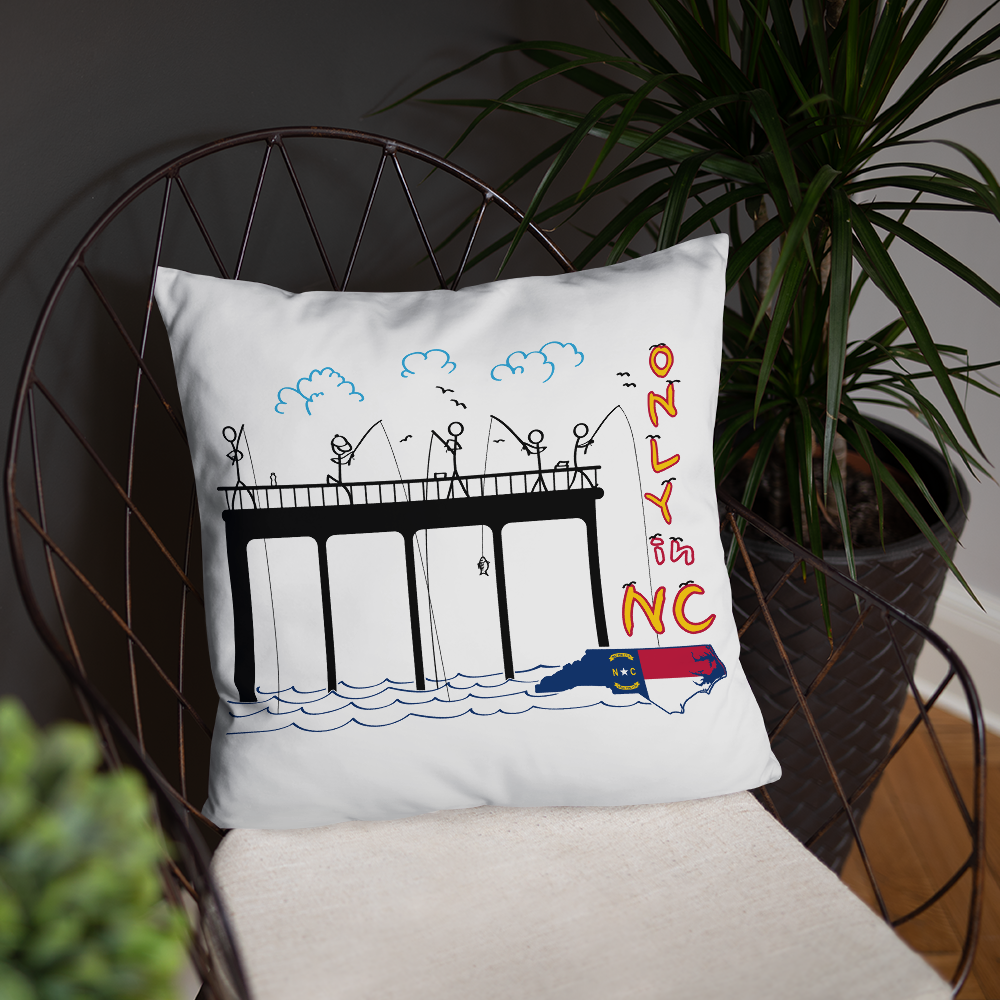 Only in NC, Basic Decorative Pillow-White