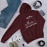 My World, Unisex Hooded Sweatshirt-White Text