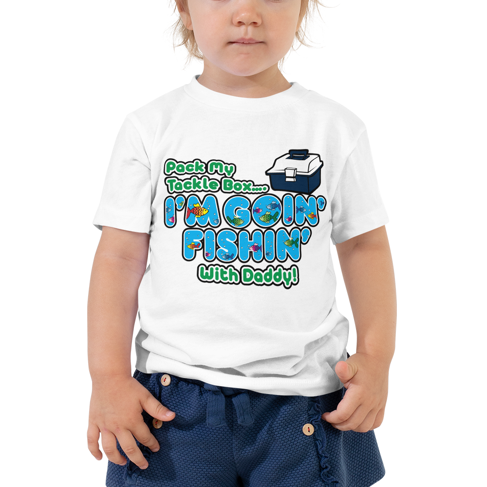 Pack My Tackle Box, 2T-4T Toddler Short Sleeve Tee (Boy-Blue), 4T