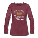 Women's Premium Slim Fit Long Sleeve T-Shirt - heather burgundy