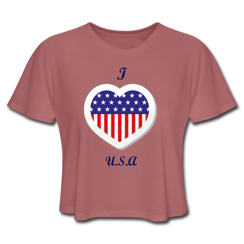 Women's Cropped T-Shirt - USA-1 – L & D Novelties
