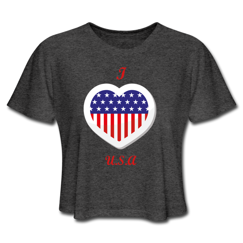 Women's Cropped T-Shirt - deep heather
