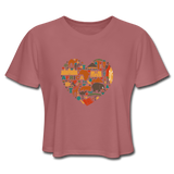Women's Cropped T-Shirt - mauve