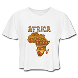 Women's Cropped T-Shirt - Africa 2 - white