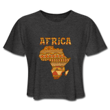 Women's Cropped T-Shirt - Africa 2 - deep heather