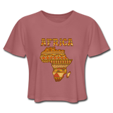 Women's Cropped T-Shirt - Africa 2 - mauve
