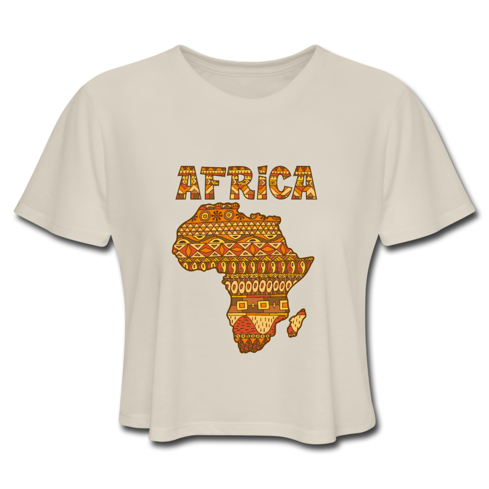 Women's Cropped T-Shirt - Africa 2 - dust