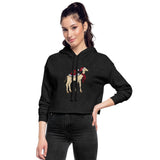Women's Cropped Hoodie, Christmas Camel - deep heather