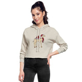 Women's Cropped Hoodie, Christmas Camel - dust