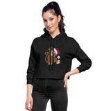 Women's Cropped Hoodie, Christmas Monkey - deep heather