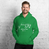 Be Careful what you Fish for, Unisex Hooded Sweatshirt-White Text-two