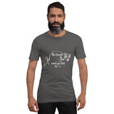 Be Careful what you Fish for, Short-Sleeve Unisex T-Shirt-White Text-two