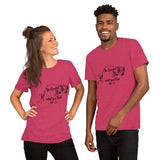 Be Careful what you Fish for, Short-Sleeve Unisex T-Shirt-Black Text-two